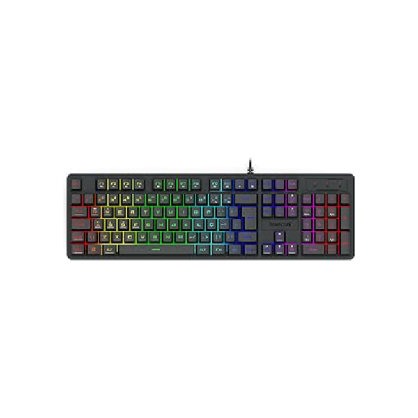 Teclado Membrana Gamer Redragon Netherbane Iluminação Rainbow Preto ABNT2 K521-R PT
