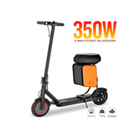 Patinete Elétrico Adulto Profissional 350W Com Banco Bag de 11L Suporta Até 150Kg Alcance de 45Km/h