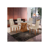 Mesa De Jantar Tampo Redondo Plus 100x100cm Com 4 Ii