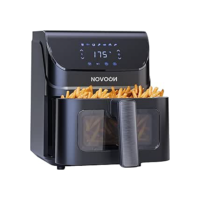 Fritadeira Elétrica Digital Novoon 4,5L 1400W 3 em 1 - Frita sem Óleo, Assa e Reaquece. Air Fryer 4,5 Litros Silenciosa Prepara Batata Frita, Frango, Carne, Peixe, Pão de Queijo e Mais 110v