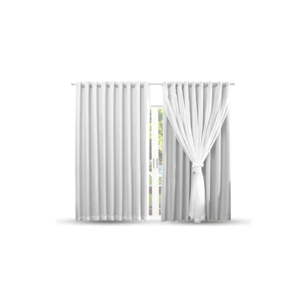 Cortina Blackout C/ Voil 4,00m X 2,70m Para Quarto E Sala
