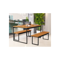 Mesa Jantar Industrial 2 Banco Pé Metal120x80 Sacada Gourmet