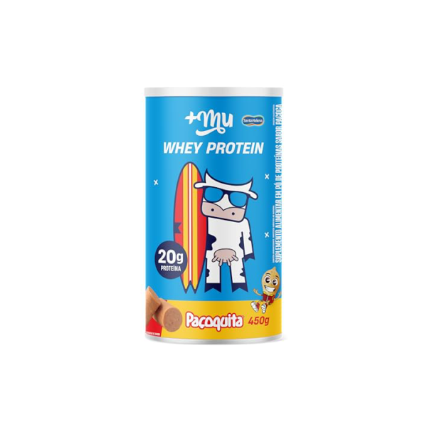 +Mu Whey Concentrado Sabor Paçoquita 20g Proteína - Pote 450g
