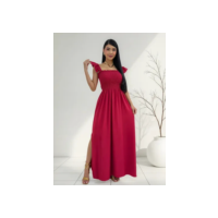 Vestido Longo Feminino Casual Lastex Alcinha Fenda Barato