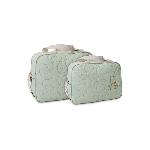 Kit Bolsa Maternidade  Menina Menino Cor: Verde Claro Ursinho
