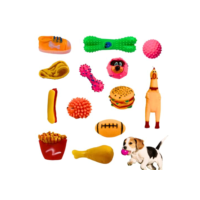 Kit 5 Brinquedo para Filhote Mordedor para cachorros Bolinha Pet Galinha Sonoro