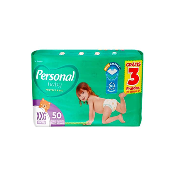 Personal Fralda Soft & Protect Hiper XXG, 50 Unidades