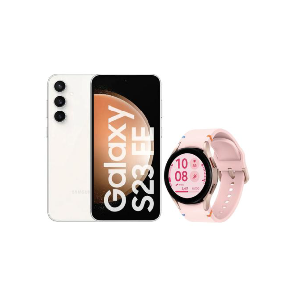 Samsung Galaxy S23 FE 5G Android 128GB - Creme + Smartwatch Samsung Galaxy Watch FE 40mm