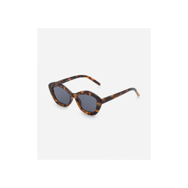 Óculos de Sol Quadrado em Animal Print com Lente Fume Tartaruga