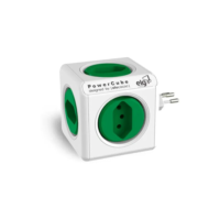 PowerCube ELG PWC-R5, Multiplicador 5 Tomadas, Disjuntor Integrado de 10A, Filtro de Linha com Protetor de Surto, Branco e Verde