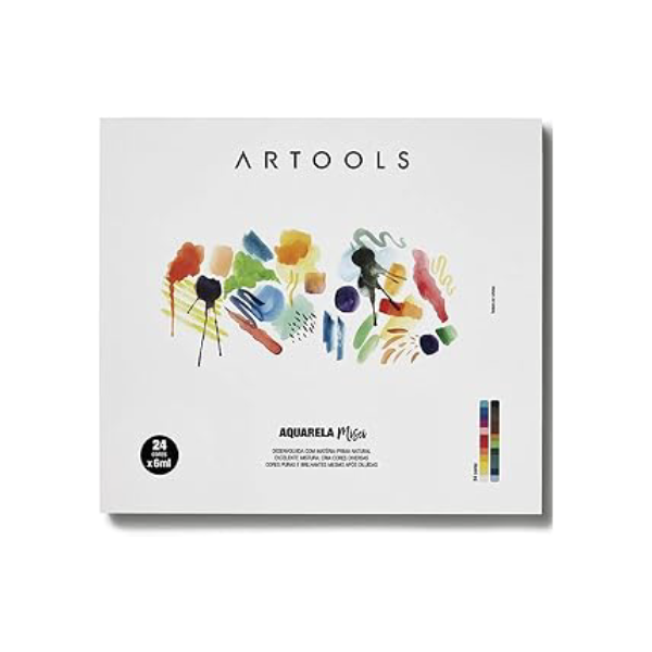 Aquarela Bisnaga Misci 6 ml 24 cores Artools, 610627, Multicor