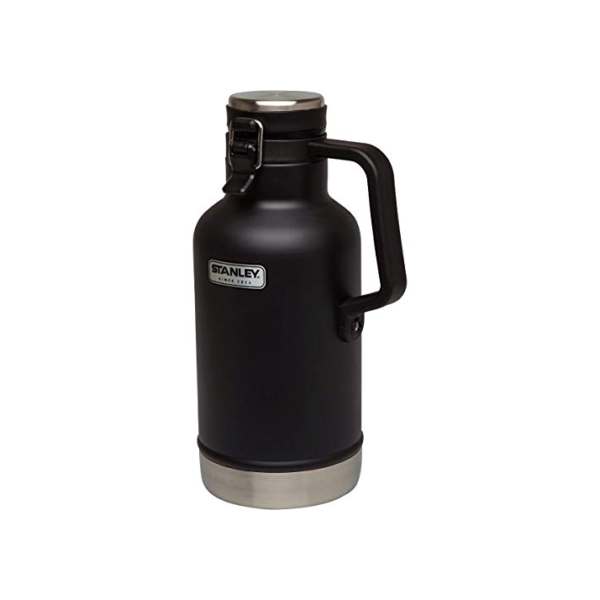 Stanley - Classic Growler isolado, mantém as bebidas, cerveja ou refrigerante quentes ou frias, aço inoxidável, durável, 1,9 litros, Matte Black