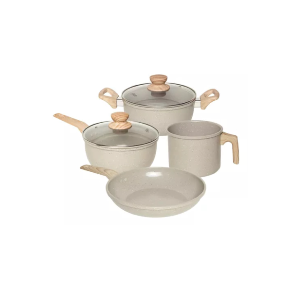 Conjunto de Panelas 4 Peças com Revestimento Cerâmico Antiaderente Marble Edition Cinza Dust Oster 143887.06