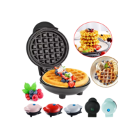 110V Mini Máquina de Waffles Elétrica Portátil Casa Cozinha Fazer Waffle Panquecas Automático