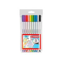 Caneta Stabilo Pen 68 Brush, Multicor, Estojo com 10 unidades