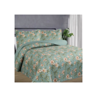 Kit Colcha Estampada Dupla Face Cobre leito 03 Peças Super Macio Tamanho Grande