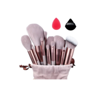 Pincel Maquiagem Kit 13 Peças Profissional Com Estojo