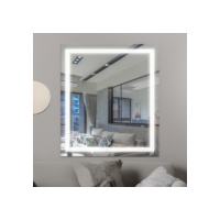 Espelho LED 3 Cores Decorativo com Fonte e Ajuste de Luz