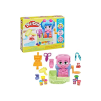 Play-Doh Cabelos Coloridos com Estilo conjunto de massinha com acessórios e 6 potes de massinha, brinquedo criativo para meninos e meninas, presente de Dia das Crianças para crianças acima de 3 anos