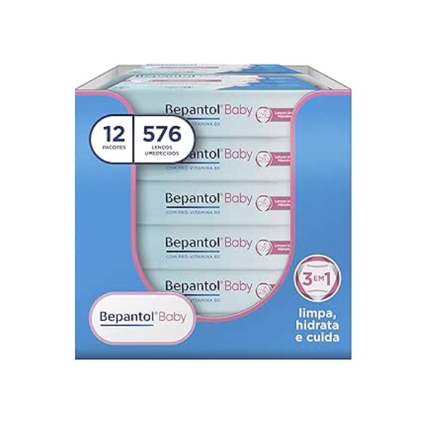Bepantol Baby Kit 576 Lenços Umedecidos,12 Pacotes com 48 Unidades