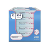 Bepantol Baby Kit 576 Lenços Umedecidos,12 Pacotes com 48 Unidades