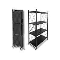 Estante Rack Aço Multiuso Prateleira Organizadora Modelo Industrial Reforçada Luxo Dobrável Decoração Apartamento Escritório Quarto Cozinha Sala Livros - 4 Prateleiras 125x71x34cm