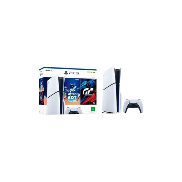 Console Sony PlayStation 5 Slim, Com Leitor de Discos, SSD 1TB, Controle Sem Fio DualSense + 2 Jogos - 1000038858