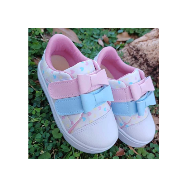 Tênis Infantil Menina Moda Blogueirinha Detalhe Jeans Laço Panda Sereia Bebê Conforto Antiderrapante