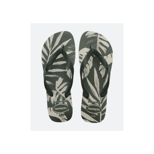 Chinelo de Tiras com Estampa Aloha Tropical Havaianas Verde Oliva