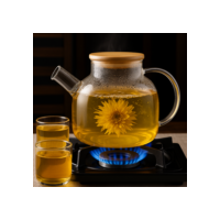Chaleira De Vidro C/ Infusor Inox 1000 Ml Resistente Ao Fogo