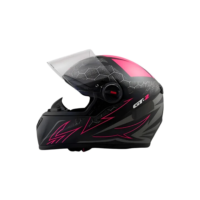 Capacete Gt 2 Vermelho Fosco Viseira Cristal Com Narigueira