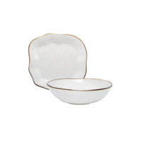 Conjunto Travessa Saladeira Baixelas Para Servir Ryo Maresia Areia Oxford Porcelanas