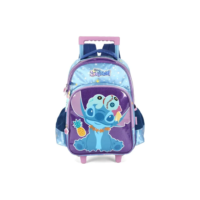 Mochila De Rodinhas Escolar Luxcel Stitch Ic42402sc Cor Violeta Desenho Do Tecido Liso