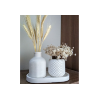 kit  decorativo vasos e bandeja Nina de gesso