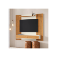 Estante Livro Painel Ripado Para Tv 43 Polegadas Berlim Com Gaveta Casa Jd Off White/ripado Nova Decor