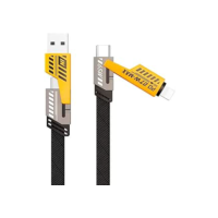 Cabo de Carregamento 4 em 1, USB para Tipo-C e Lightning, Compatível com Iphone e Samsung, 65W Turbo, Preto