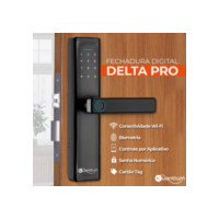 Fechadura Digital Eletronica Wi-Fi App TUYA Com Biometria Touch Senha Cartão Tag Kuanttum Delta PRO