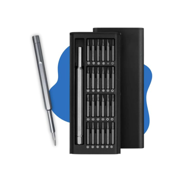 Kit Conjunto de Chave de Fenda 24 em 1 com Estojo Magnético Precisão Ideal para Reparos em Celulares, Notebooks, Relógios e Eletrônicos em Geral Linha Premium