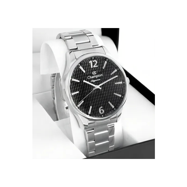 Relógio Champion Masculino Ca31266g Cor da correia Prata Cor do bisel Preto 2