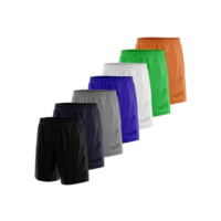Kit 7 Calção Short Futebol Basquete Vôlei Bermuda Dry Treino Academia - Preto+Branco