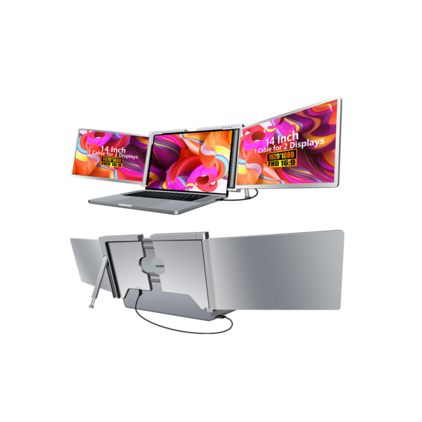 Extensor de tela tripla para monitor de laptop VEDO com porta USB-C e HDMI, compatível com Mac e Windows
