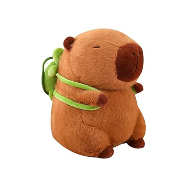 Capybara Plush, Capybara Plushie Toy with Turtle Backpack Stuffed Animal Plushie Soft Gift for Children Boys Girls(23cm)