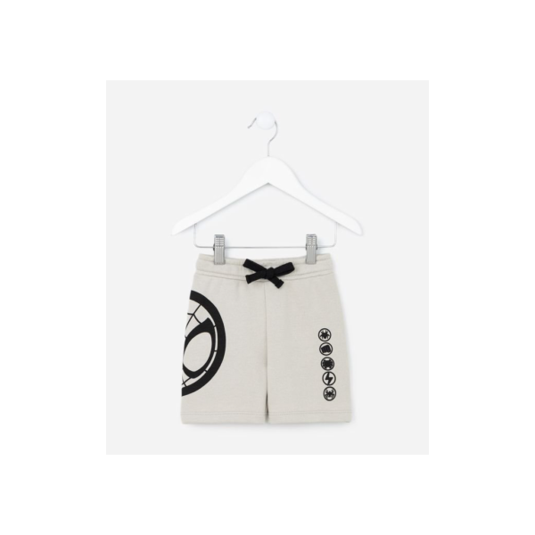 Bermuda Infantil com Estampa Homem Aranha - Tam 2 a 5 Anos Off White