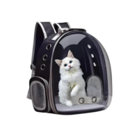 Mochila De Transporte Para Pets Cachorros E Gatos Com Ventilação Transparente E Visão Panorâmica Bolsa Astronauta Passeio Animal De Estimação Portátil (Preto)