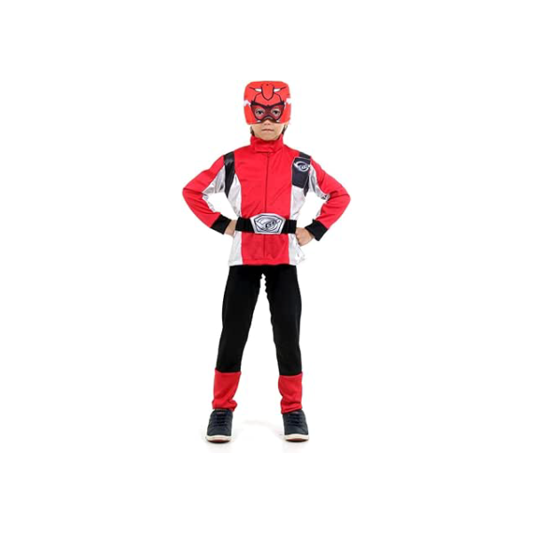 Fantasia Power Rangers Vermelho - Standard - Infantil