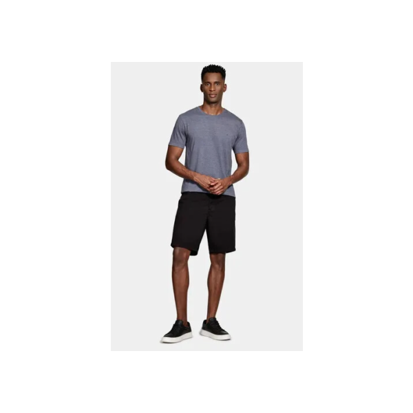 Camiseta Aramis Malha Mescla Manga Curta Básica Marinho