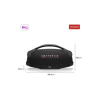 Caixa De Som Boombox Aiwa AWS-BBS-01B 200w IP66 30hs De Bateria Preto