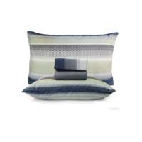 Jogo de Cama Lençol Casal Percal 200 fios Estampado 4 Peças Toque Macio (Azul e Cinza)