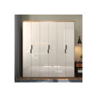 Guarda-roupa Roupeiro 200x180cm Casal 6 Portas 2 Gavetas Madeirado E Off White - Espaço Amplo E Estilo Moderno