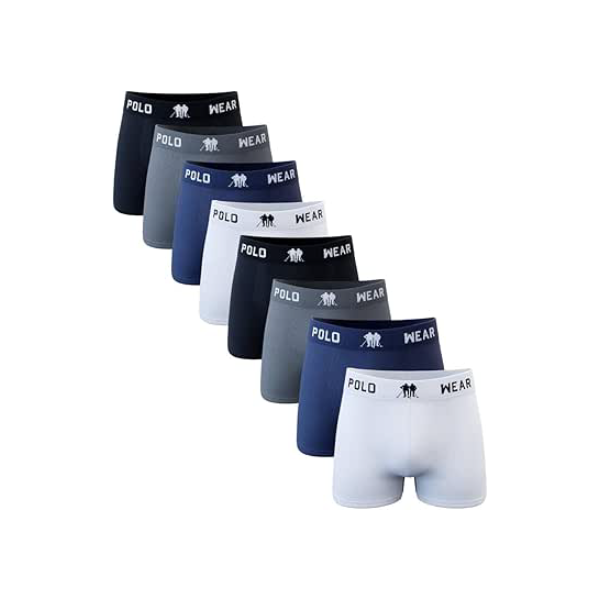 Kit 8 Cuecas Boxer Polo Wear Microfibra